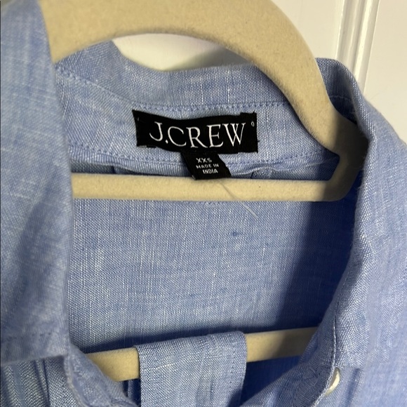 J. Crew Sky Blue Linen Shirt Dress - Picture 2 of 6